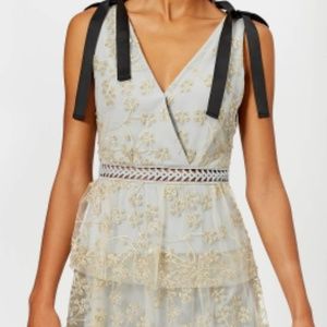 Self-Portrait Mesh Mini Dress